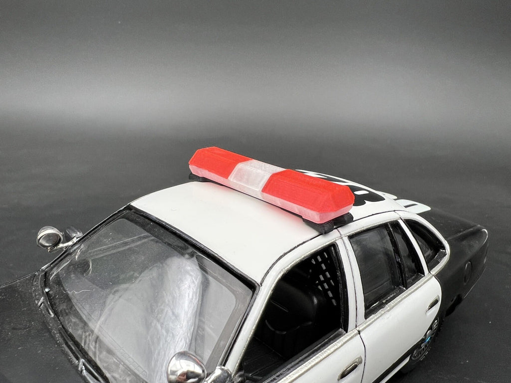 1/24 25 Scale Clear Red Code 3 MX7000 Lightbar Internal Lens Police Sheriff Fire9