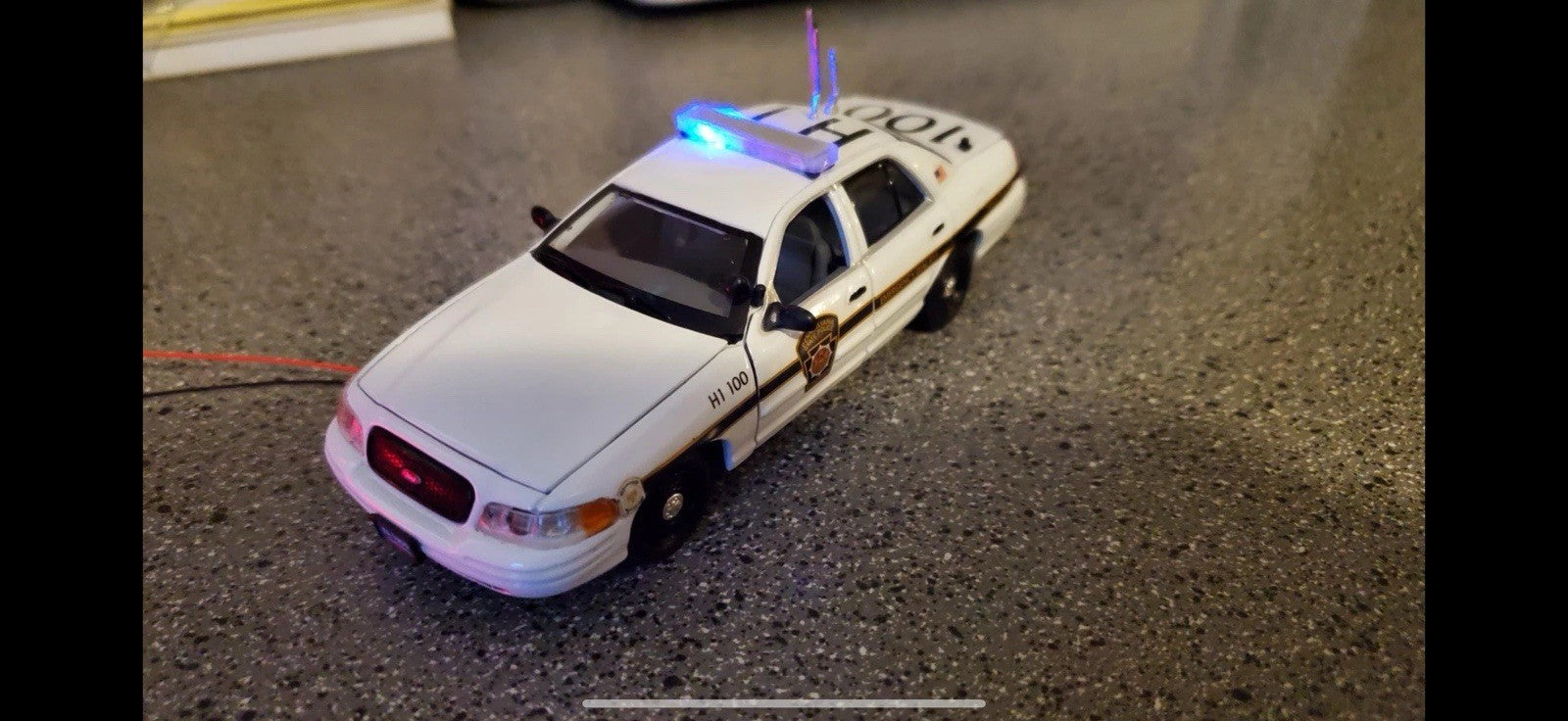 2 Pack 1/43 LED Compatible Sedan Length Whelen Gray Top Lightbar O Scale Police3