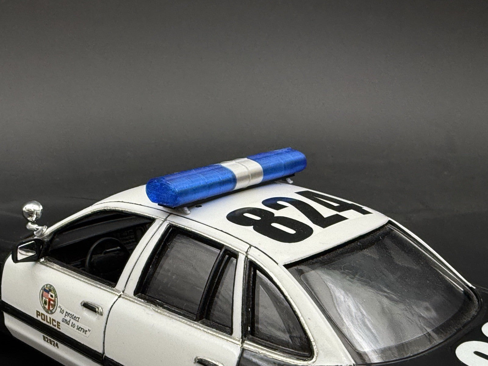 1/24 1/25 Blue Clear Chrome Federal Signal Aerodynic Lightbar Police Hawaii 24168