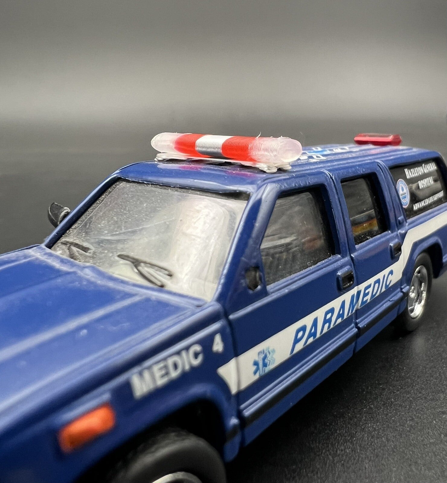 4 Pack 1/87 Clear Red Chrome NYPD Federal Signal Aerodynic Lightbar Police7