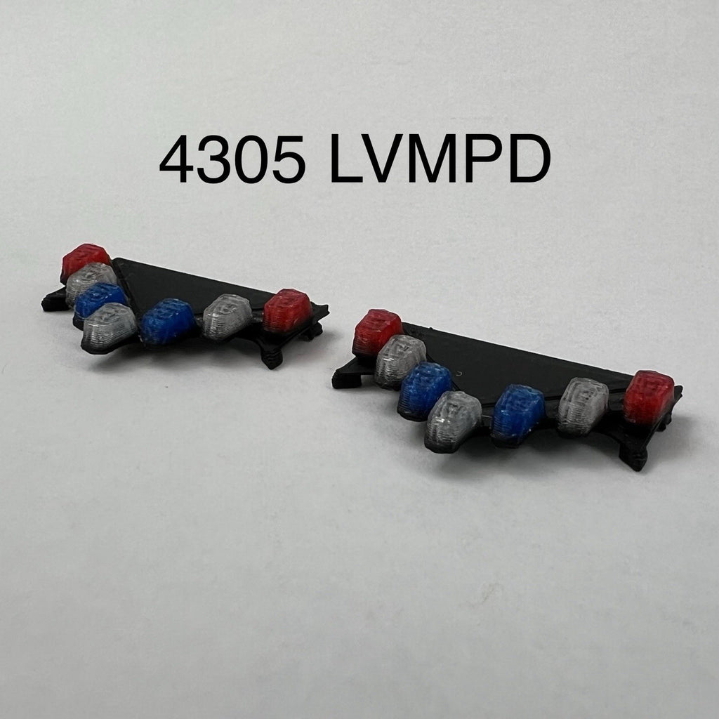 2 Pack 1/43 Blue Red Vector Vision Lightbar LVMPD Las Vegas Metro Police Style0