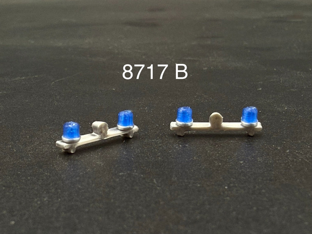 2 Pack 1/87 HO Scale Blue Mars Skybolt Beacon Lightbar Speaker Police 8717B0