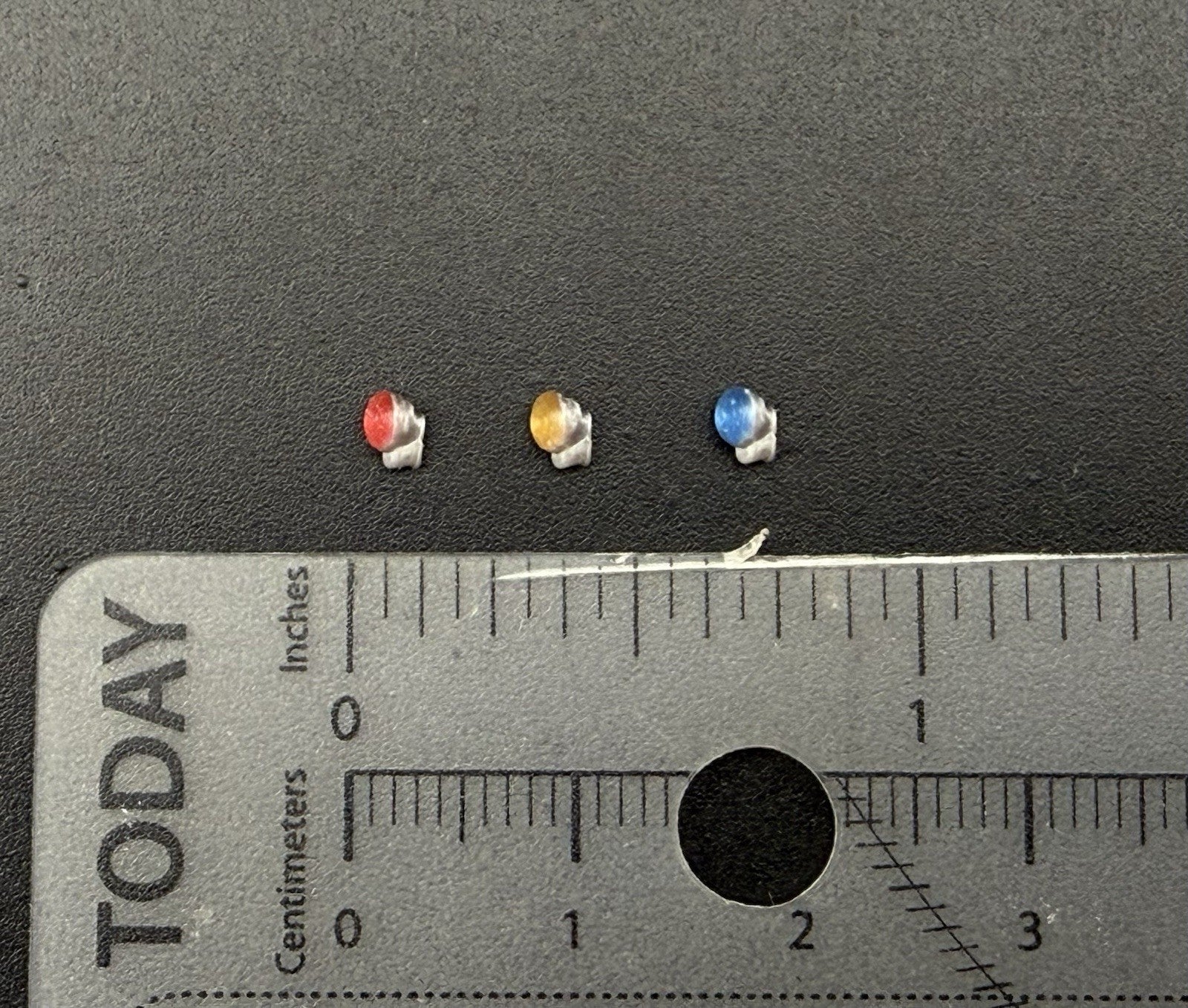 3 Pack 1/64 Scale Model Blue Red Amber PAR Round Deck Light Police 6460 CHP1