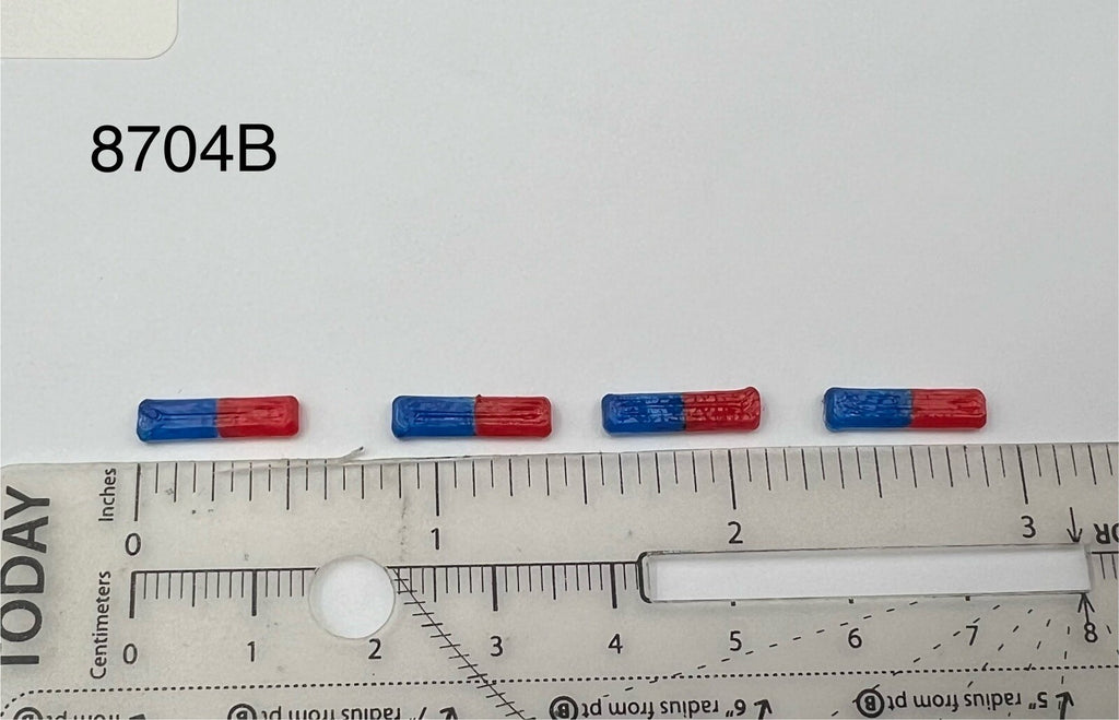 4-Pack 1/87 HO Scale Model Blue Red Code 3 MX7000 Lightbar Police Car 8704BR0
