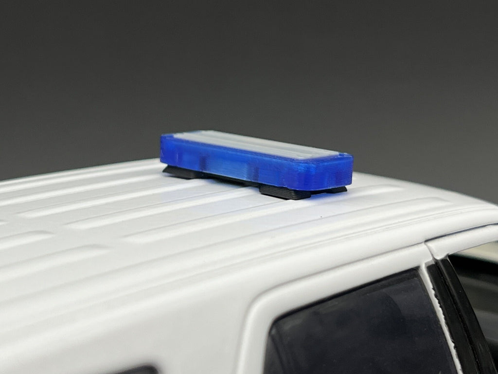 1/18 Mini Whelen Edge Lightbar Blue Gray Top Cover Honolulu Police Sheriff Fire10