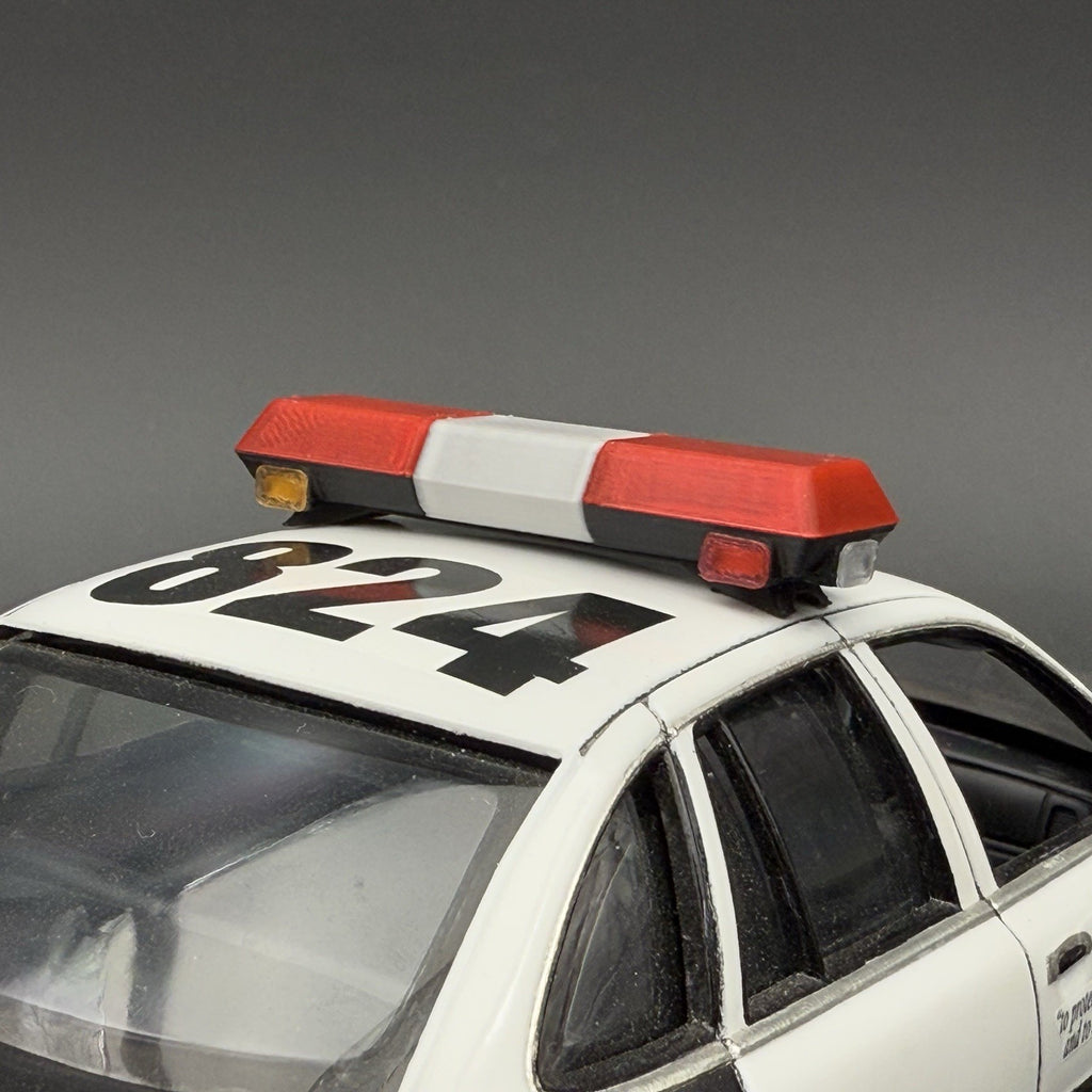 1/24 25 Scale Red Chrome Streethawk Lightbar New York Police Sheriff Fire11