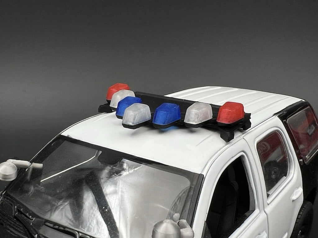 1/24 25 LED Ready Blue Red Federal Signal Vector Vision Lightbar Police LVMPD2