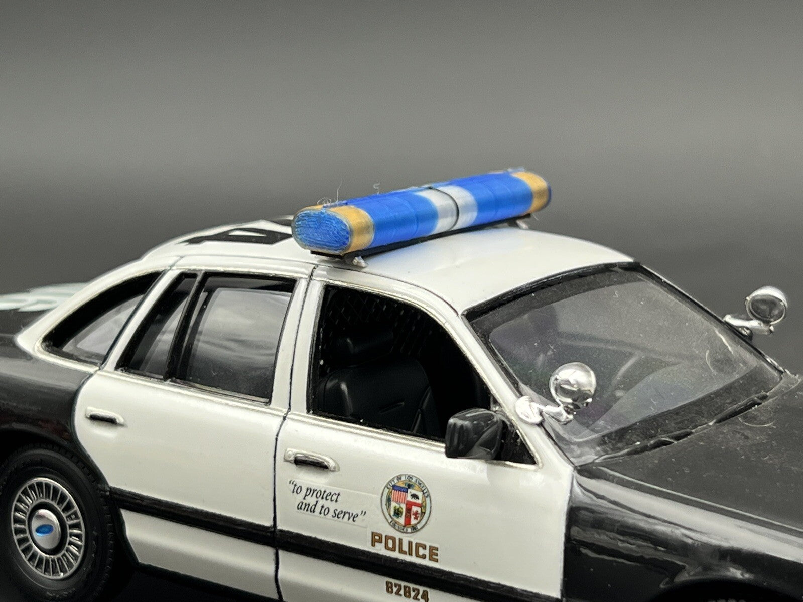 1/24 1/25 LED Ready AeroDynic Lightbar Blue Clear Amber Police Sheriff Fire3