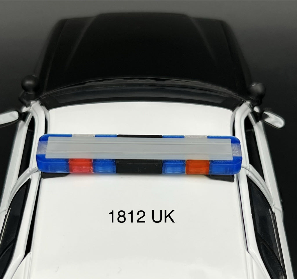 1/18 Scale LED Ready Whelen Edge United Kingdom Police Lightbar Blue Red 1812 UK0