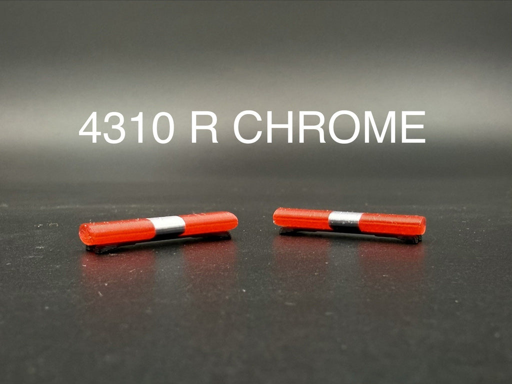2 Pack 1/43 O Scale Red Chrome Aerodynic Lightbar Police Fire 4310R Chrome0