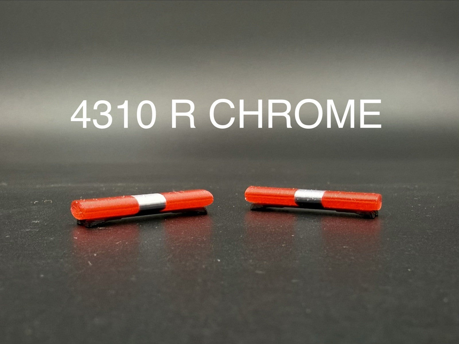 2 Pack 1/43 O Scale Red Chrome Aerodynic Lightbar Police Fire 4310R Chrome0