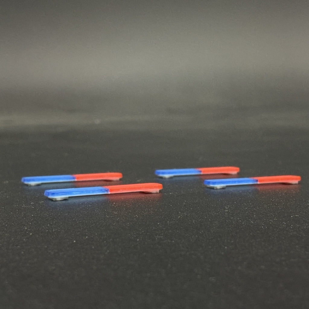 4 Pack 1/87 HO Scale Blue Red LED Style Long Whelen Lightbar Police 87062