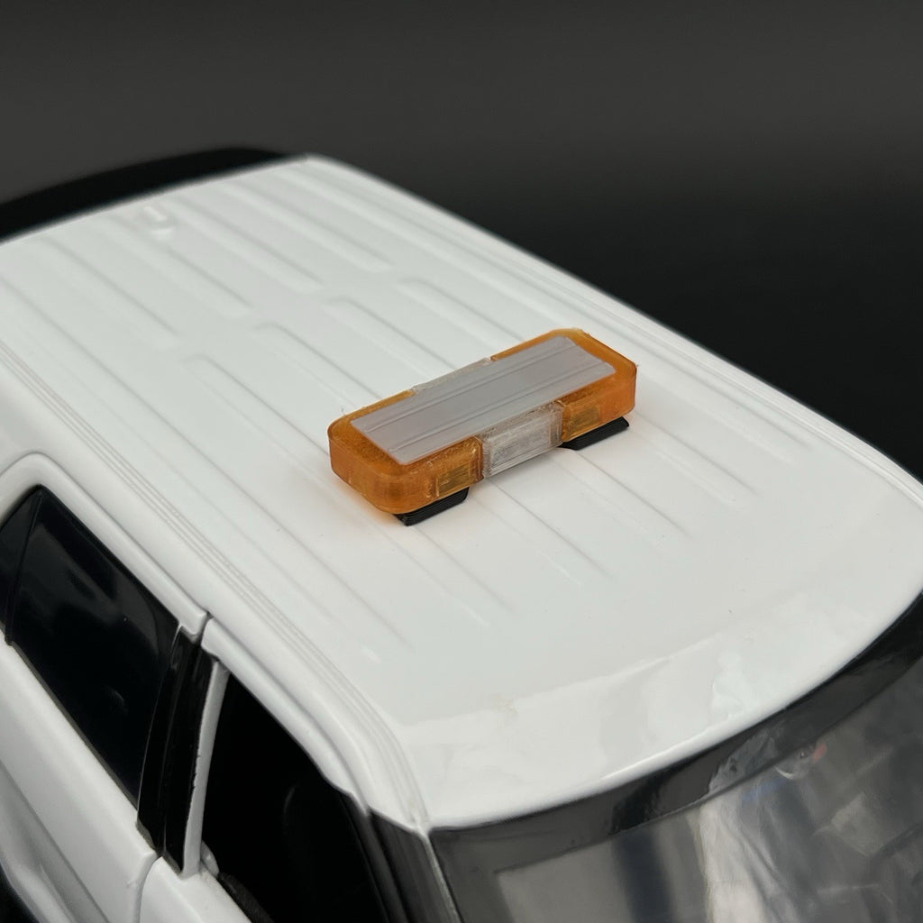 1/18 Mini Whelen Edge Lightbar Amber Clear Gray Top Cover6