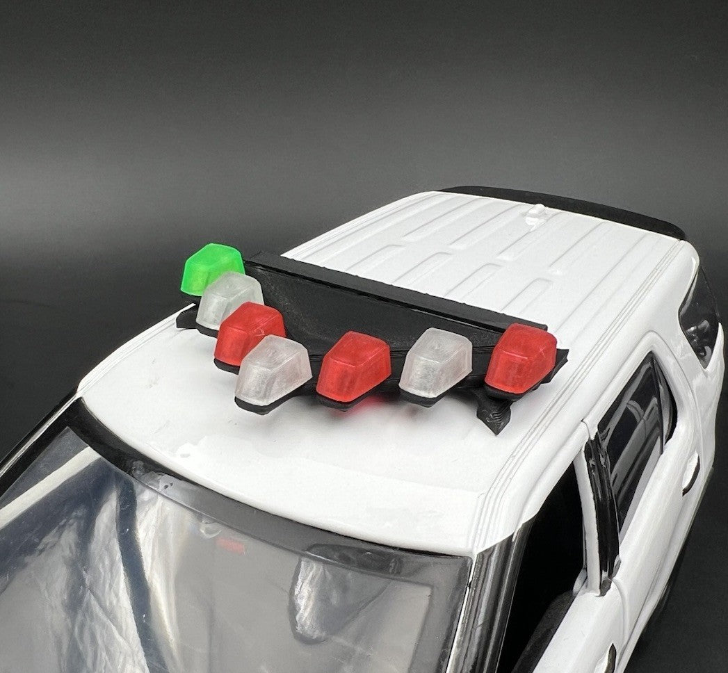 1/24 LED Ready Chicago Fire Federal Signal Vector Vision Lightbar Car CFD Green3
