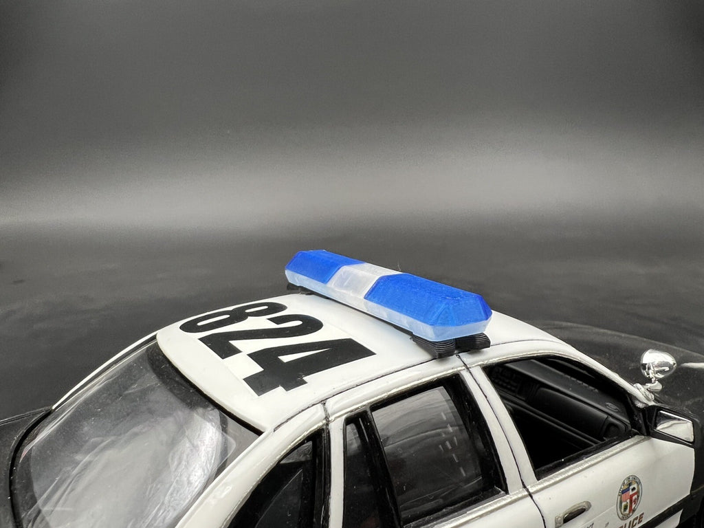 1/24 25 Scale Clear Blue Code 3 MX7000 Lightbar W Internal Lens Police Sheriff8