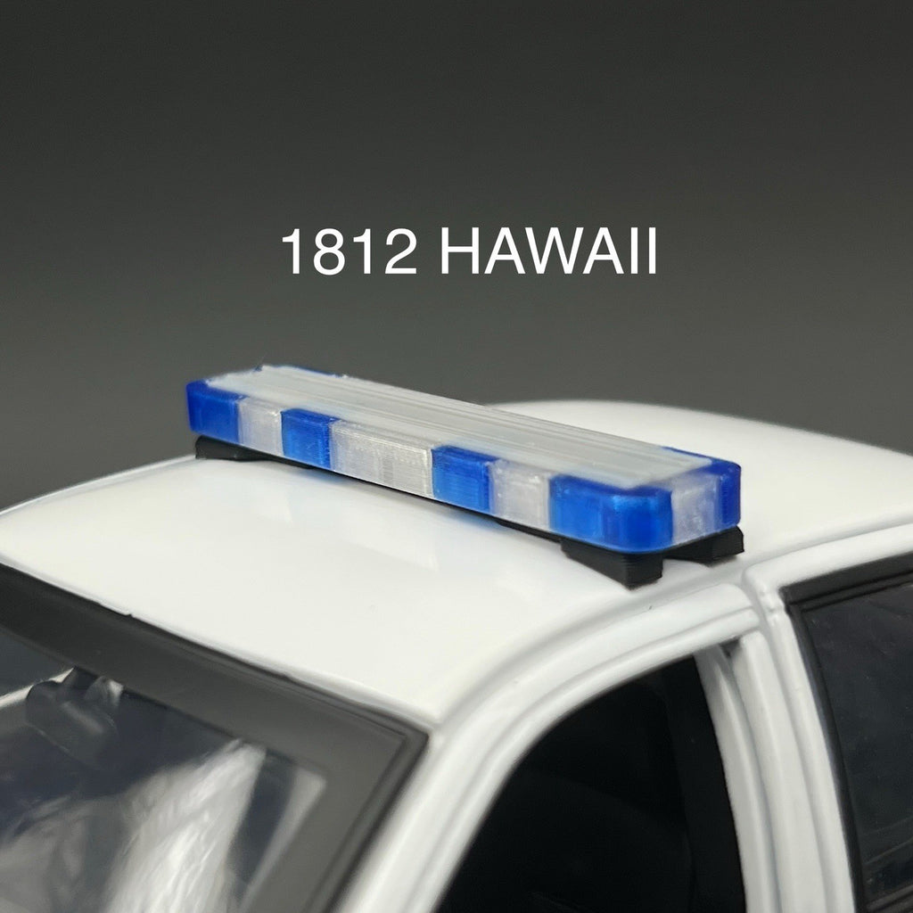1/18 LED Ready Whelen Edge Maui Hawaii Honolulu Police Lightbar Blue Clear0