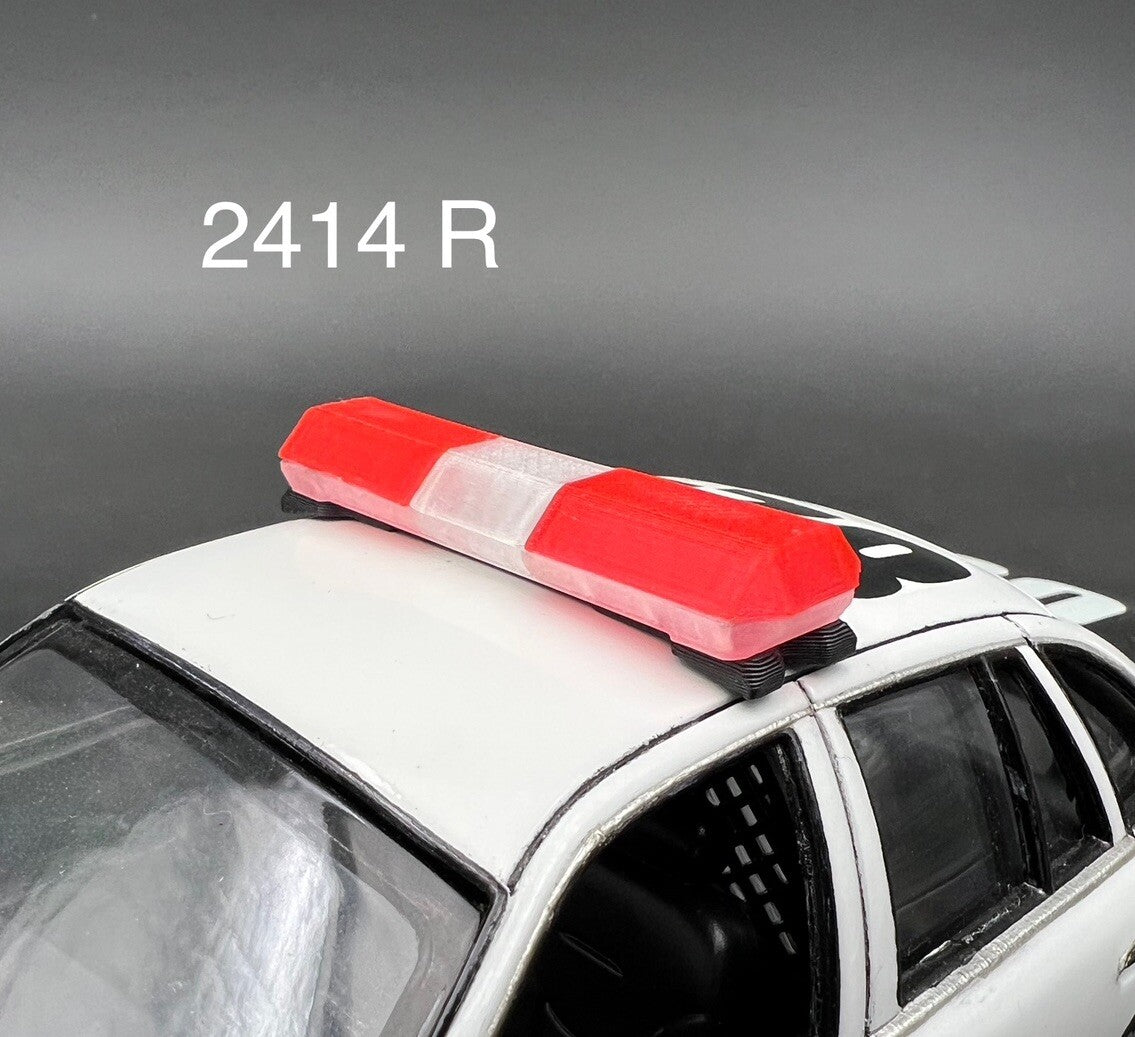 1/24 25 Scale Clear Red Code 3 MX7000 Lightbar Internal Lens Police Sheriff Fire0