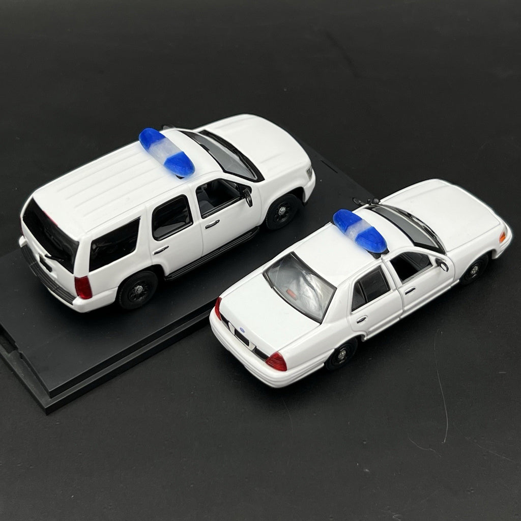 2 Pack 1/43 Blue SUV + Sedan Vista Lightbar Police Sheriff Fire European12