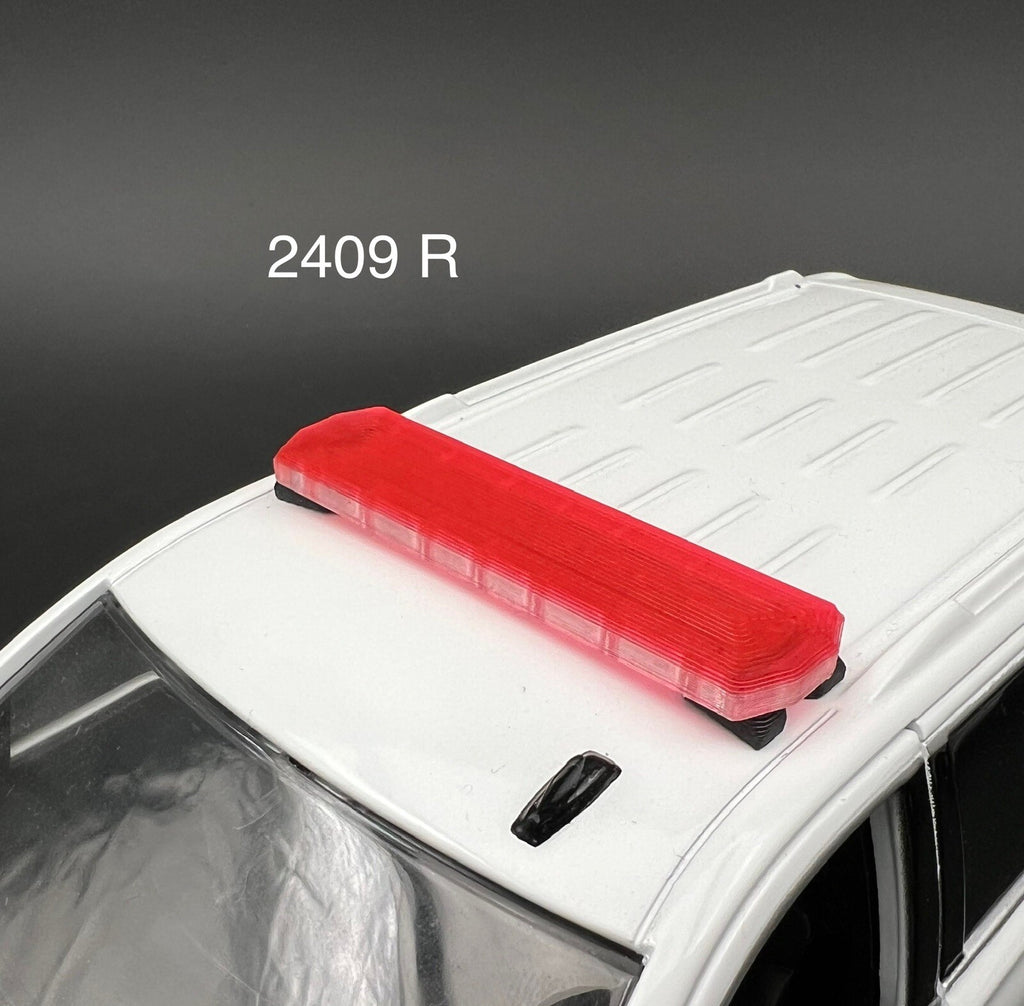 1/24 25 27 LED Ready Code 3 2700 Red Clear Lightbar Fire Police 2409RC1