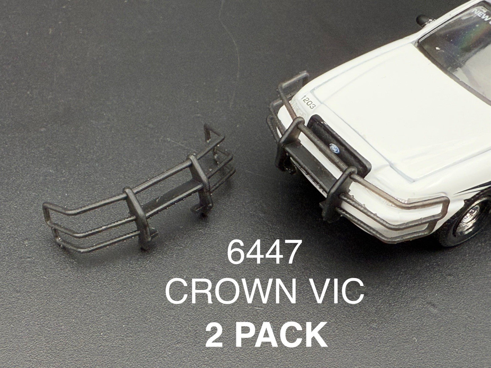 2 PACK 1/64 Scale Go Rhino Wrap Around Push Bumper Pushbar For Crown Vic Police0