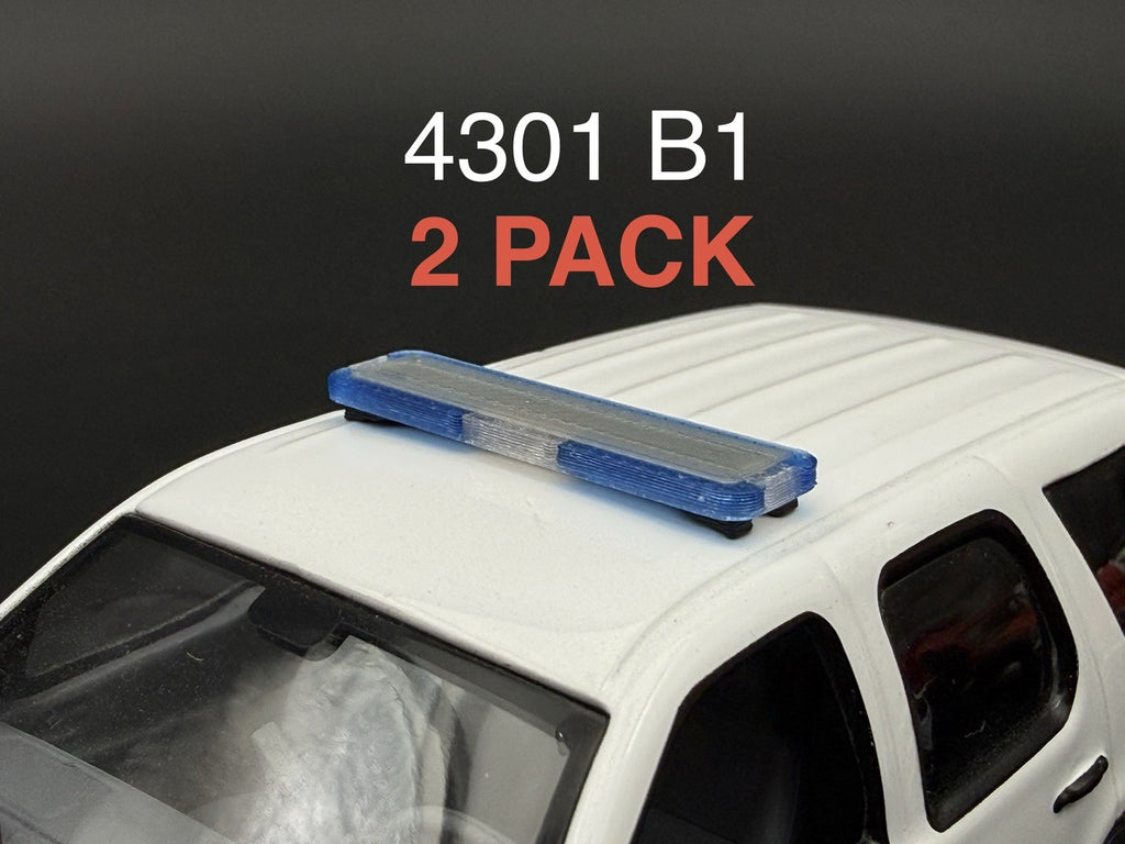 2 PACK 1/43 O Scale Model Whelen Liberty Blue Police Lightbar 4301 B10