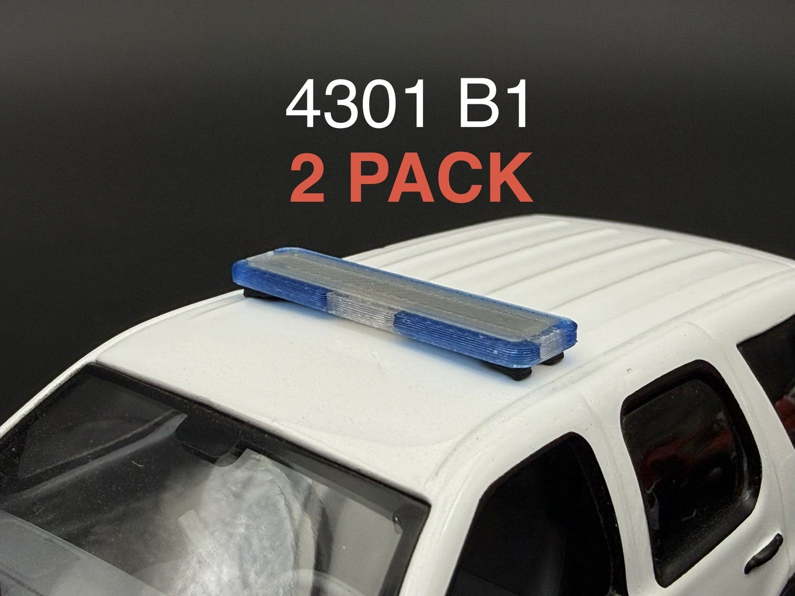 2 PACK 1/43 O Scale Model Whelen Liberty Blue Police Lightbar 4301 B10