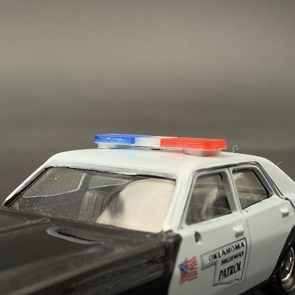 4-Pack 1/87 HO Scale Blue Clear Red LED Style Whelen Lightbar Police Car 8701BCR4