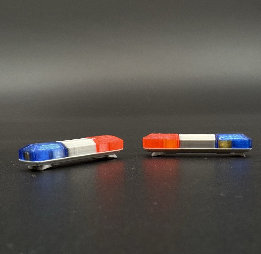 2-Pack 1/43 Scale Model Blue Red Amber Flasher Smith Wesson 8880 Lightbar 4343BR12