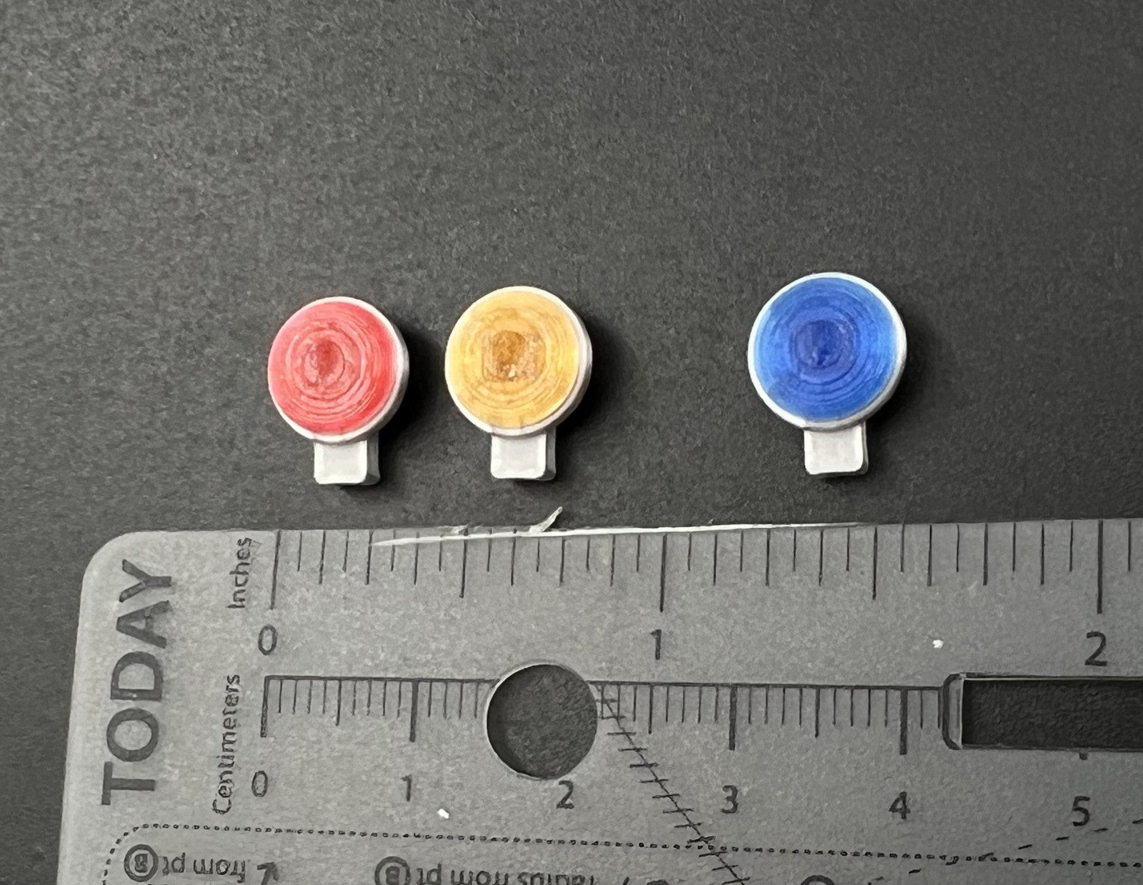 3-Pack 1/18 Scale LED Ready Blue Red Amber PAR Round Deck Light CHP Style 184014