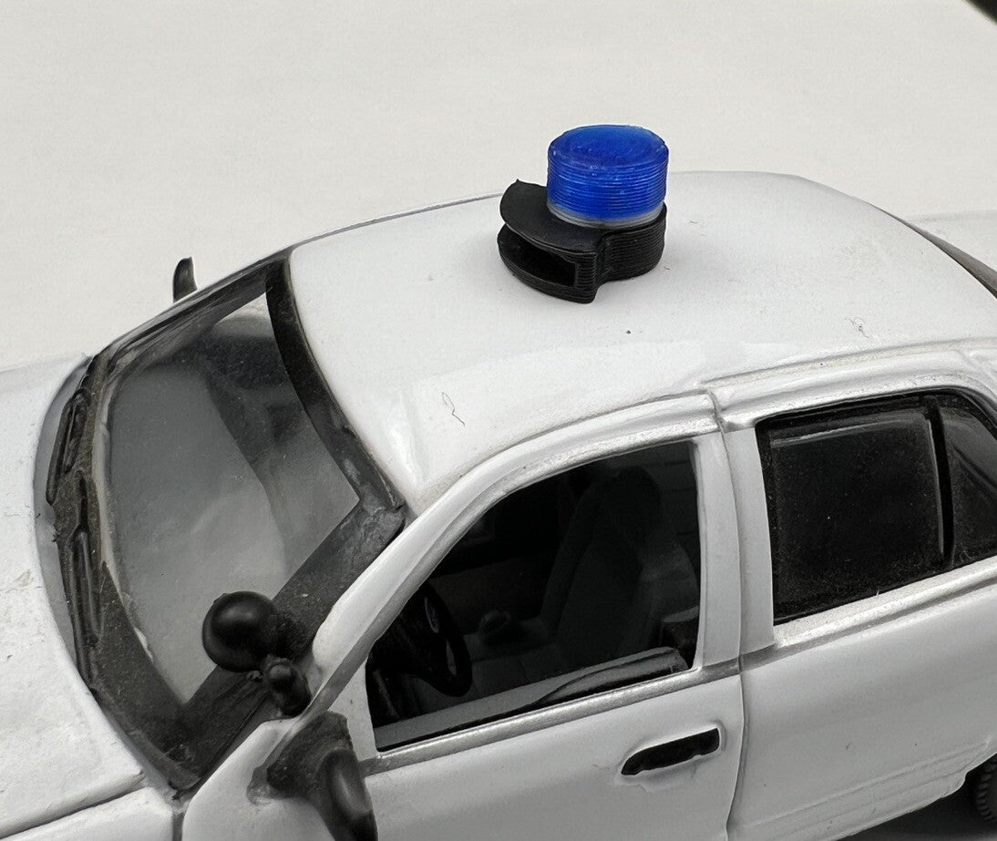 2 Pack 1/43 Vintage Blue Beacon With Siren Speaker Lightbar Police4