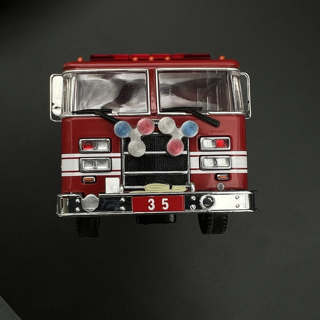 2 Pack 1/64 Roto Ray Blue Clear Red Code 3 Fire Truck Engine Ladder3