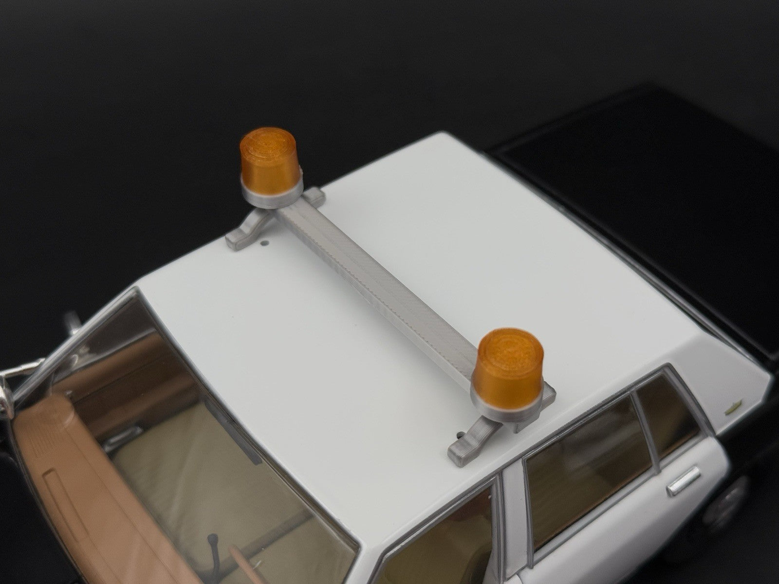 1/18 LED Ready Federal Amber Twin Beacon Ray Only Police Lightbar Visibar6