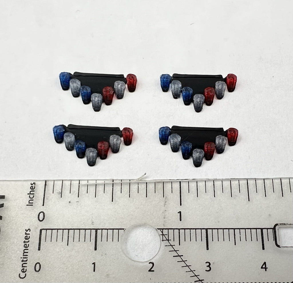 4 Pack 1/87 HO Blue Red Vector Vision Lightbar Police Sheriff Fire State Patrol1
