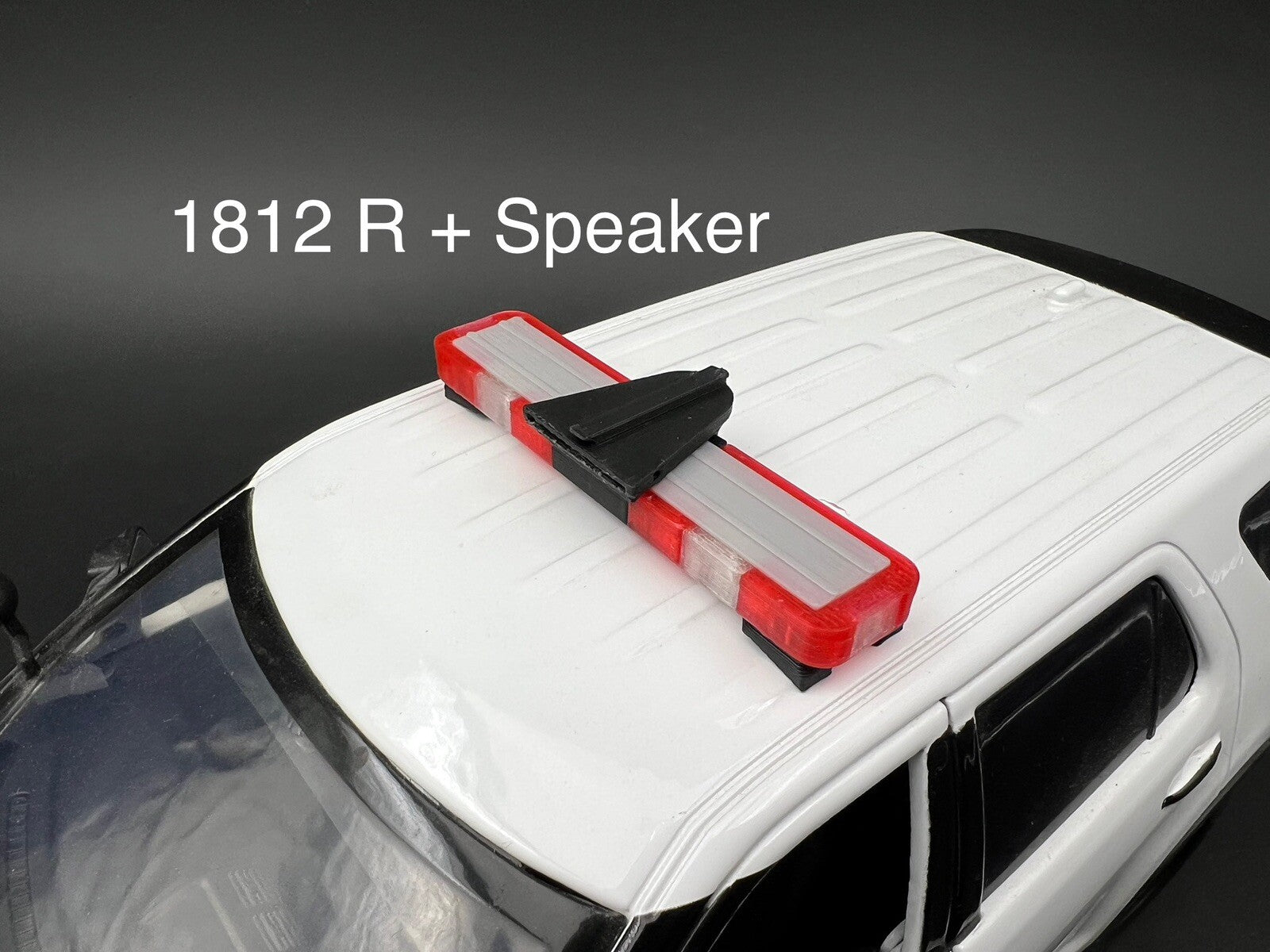 1/18 LED Ready Whelen Edge Lightbar Red w/ Speaker Fire State Police Sheriff0