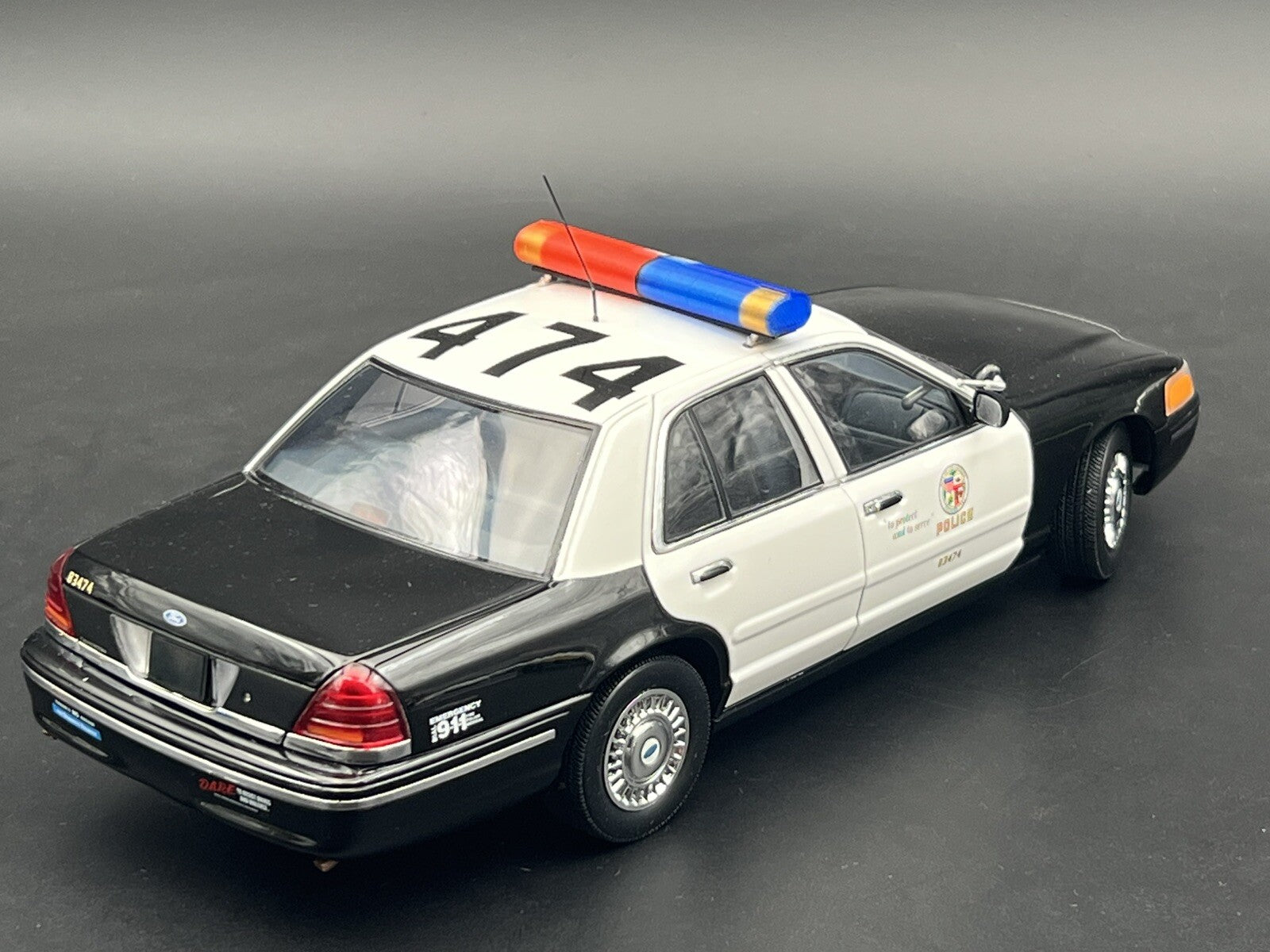 1/18 LED Ready AeroDynic Lightbar LAPD Blue Red Clear Amber Police Sheriff6
