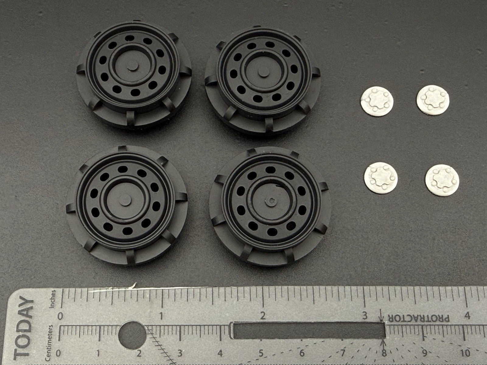 4 Pack 1/18 Scale Model 2006 Steel Wheel For Motormax Crown Victoria Police 18661