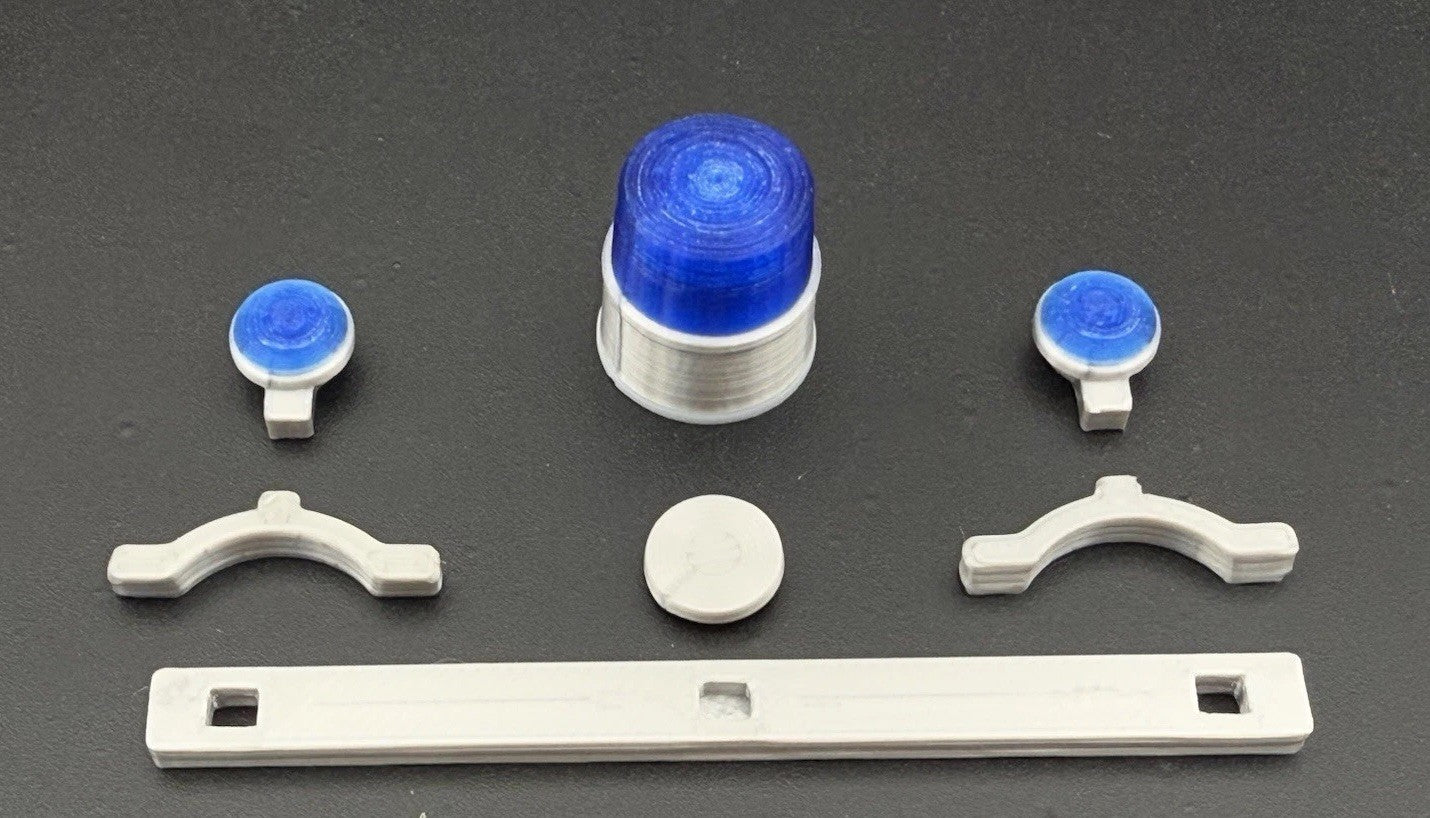 1/24 Scale Model Visibar CJ 184 284 Blue Beacon Lollipop Police Light 2456BBB1