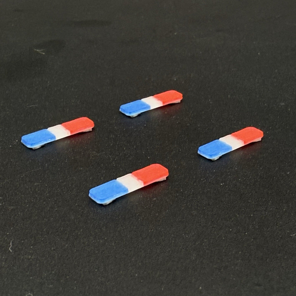 4-Pack 1/87 HO Scale Blue Clear Red LED Style Whelen Lightbar Police Car 8701BCR3