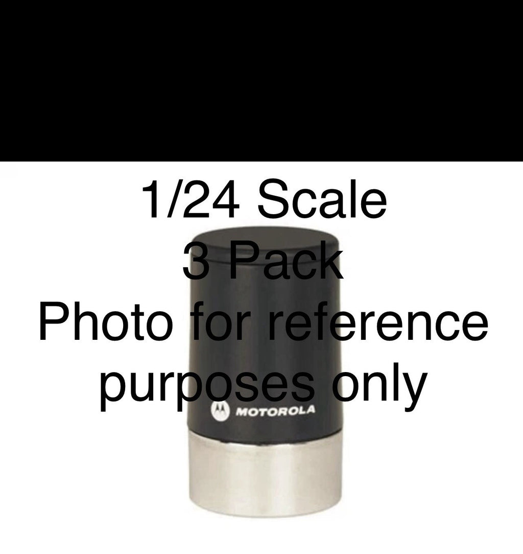 3 Pack 1/24 25 Black Silver Low Profile Stubby Antenna Scale Model Police Fire9
