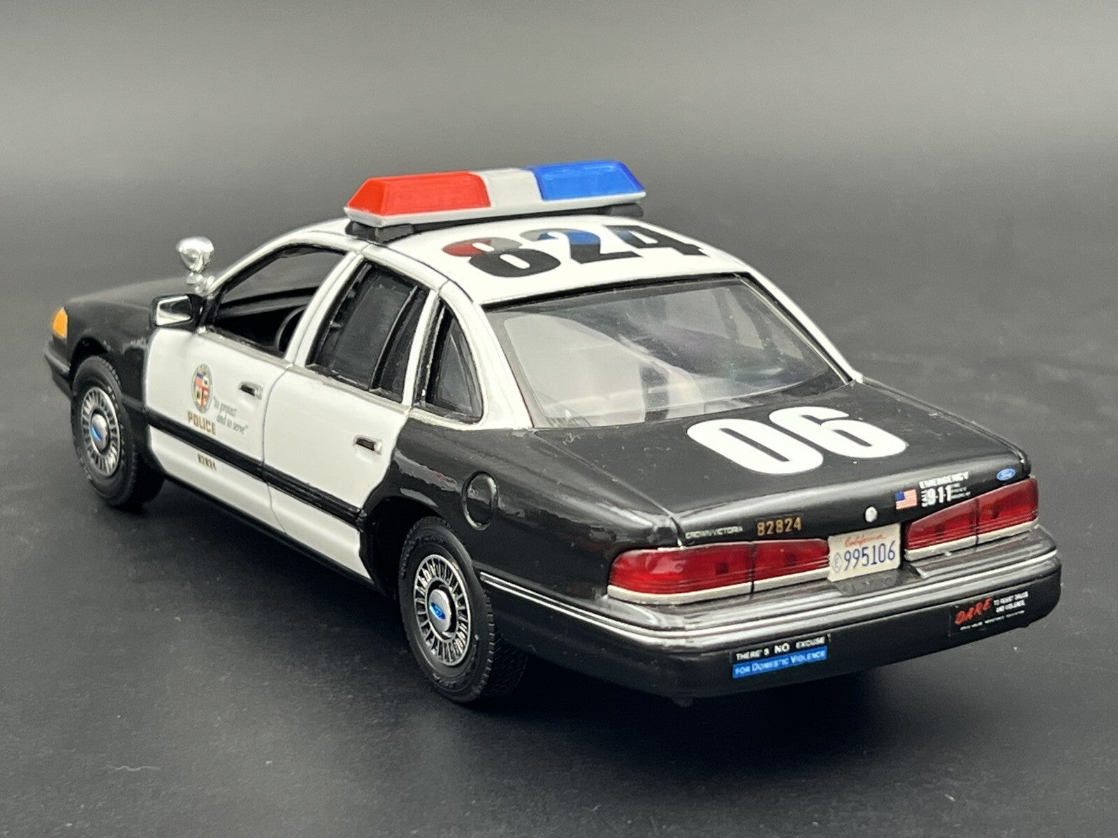 1/24 25 27 Blue Chrome Red Code 3 LP6000 Lightbar W Internal Lens Police Sheriff9
