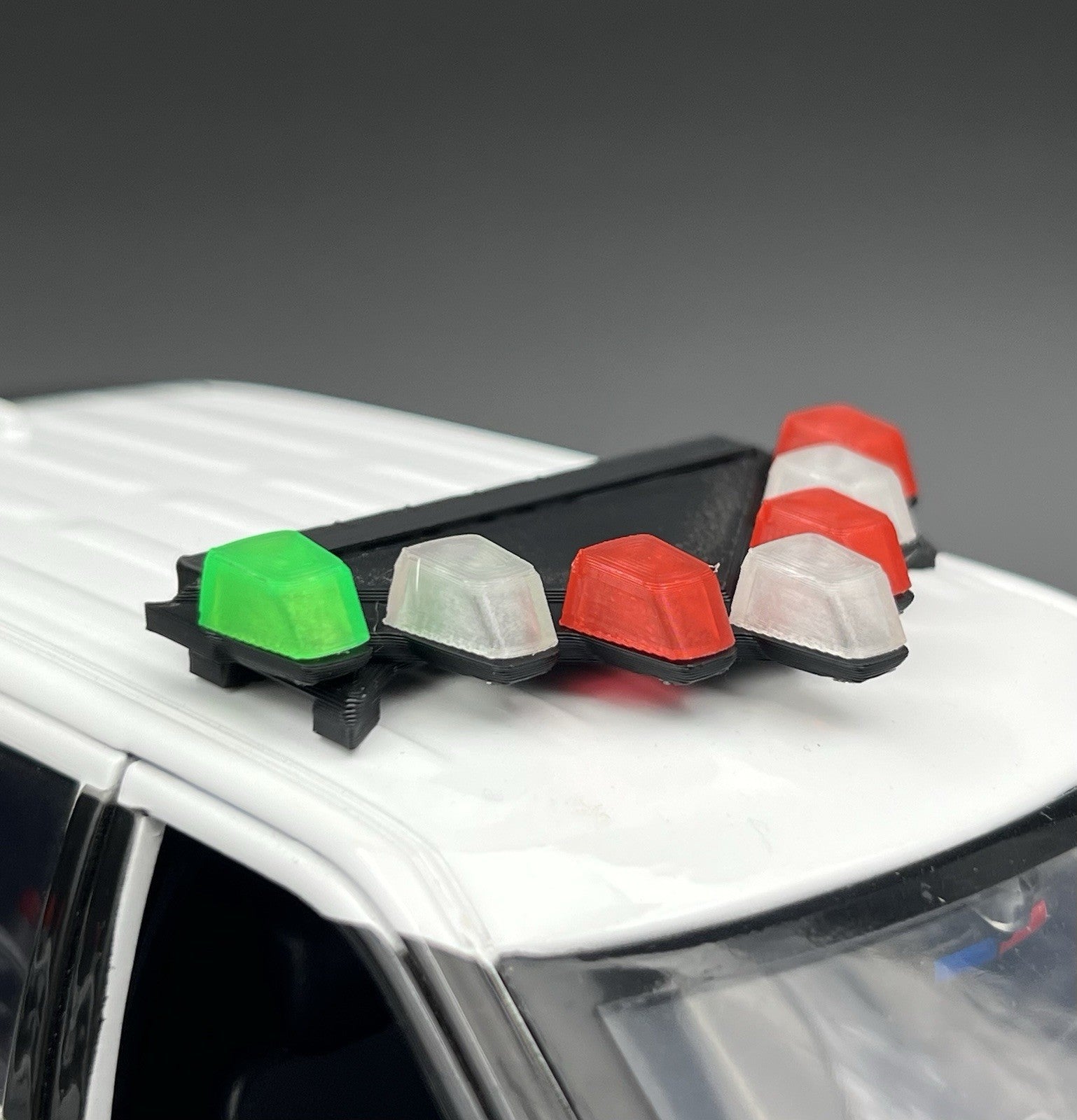 1/24 LED Ready Chicago Fire Federal Signal Vector Vision Lightbar Car CFD Green2