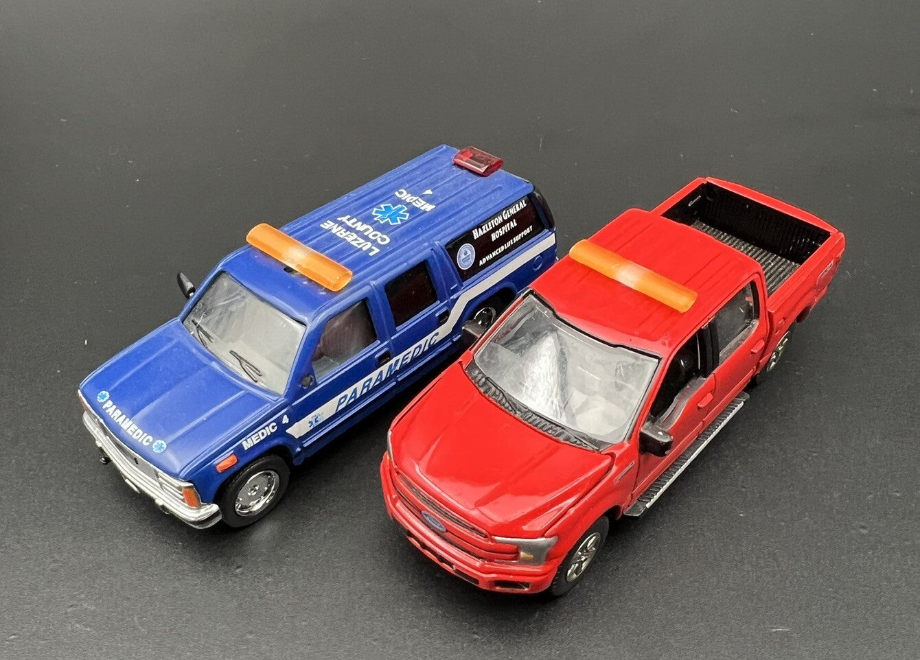 4 Pack 1/87 Amber Federal Signal Aerodynic Lightbar Construction Work Truck5