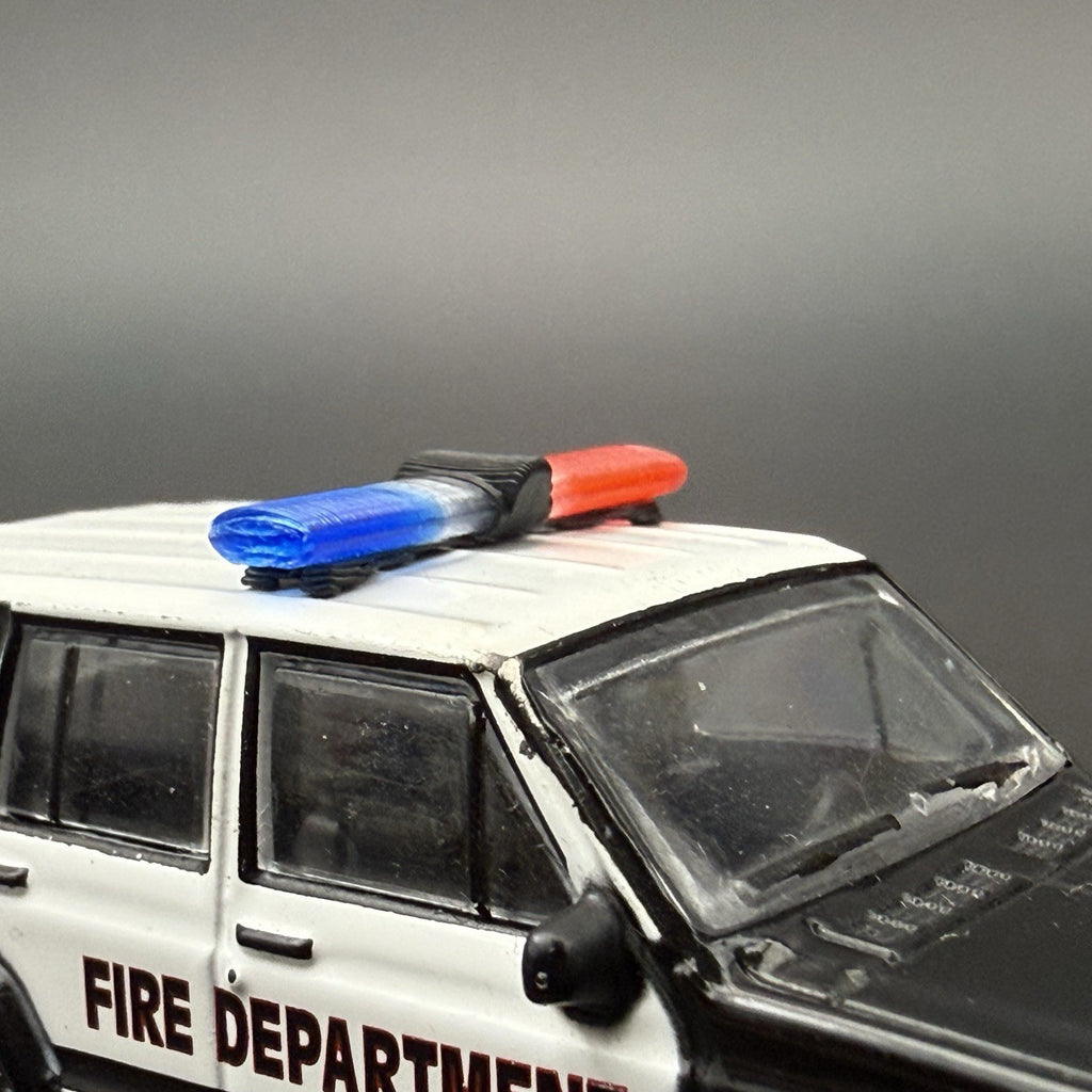 2-Pack 1/64 Scale Model Jetsonic Blue Clear Red Lightbar Police 6424BCR10