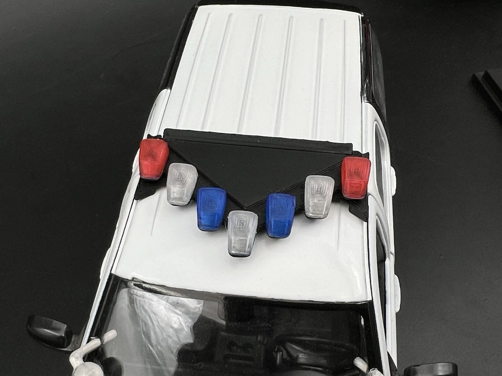 1/24 25 LED Ready Blue Red Federal Signal Vector Vision Lightbar Police LVMPD3