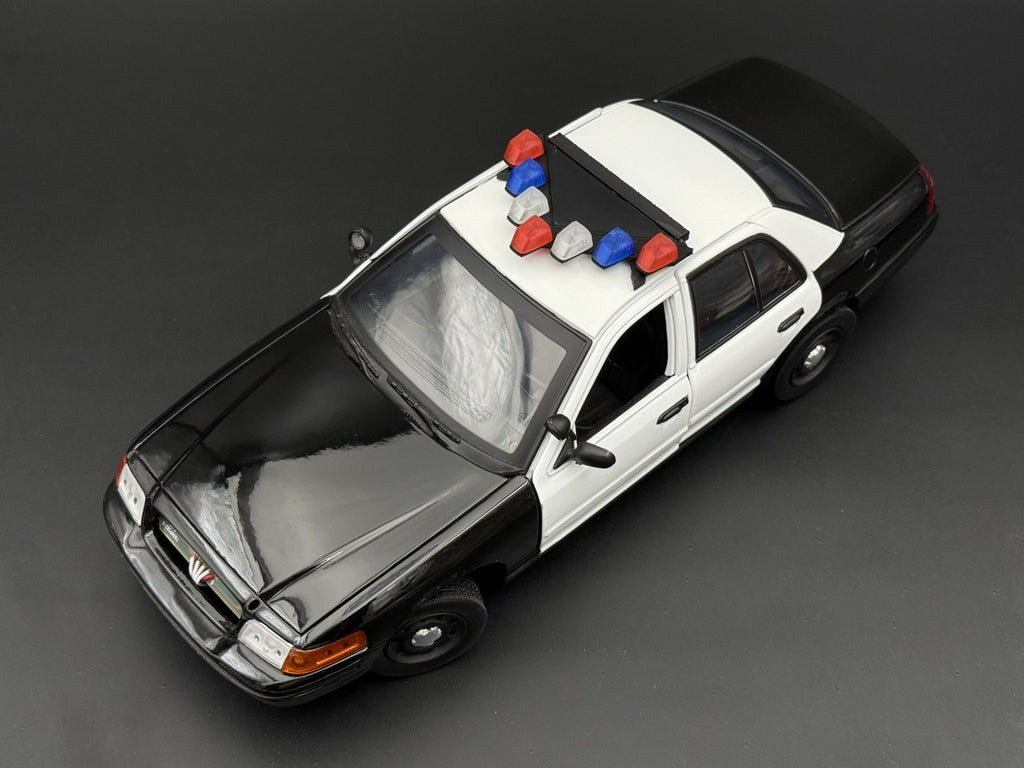 1/18 Scale Model LED Ready CHP PSP Federal Vector Lightbar Police Car 1837 BR34