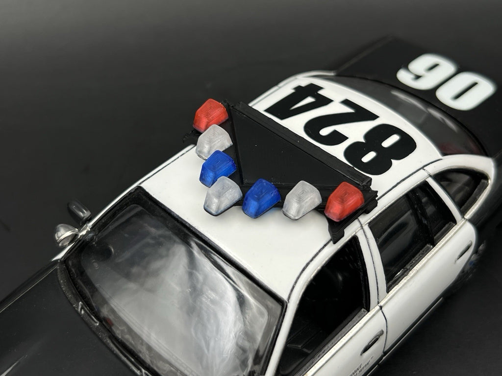 1/24 25 LED Ready Blue Red Federal Signal Vector Vision Lightbar Police LVMPD19