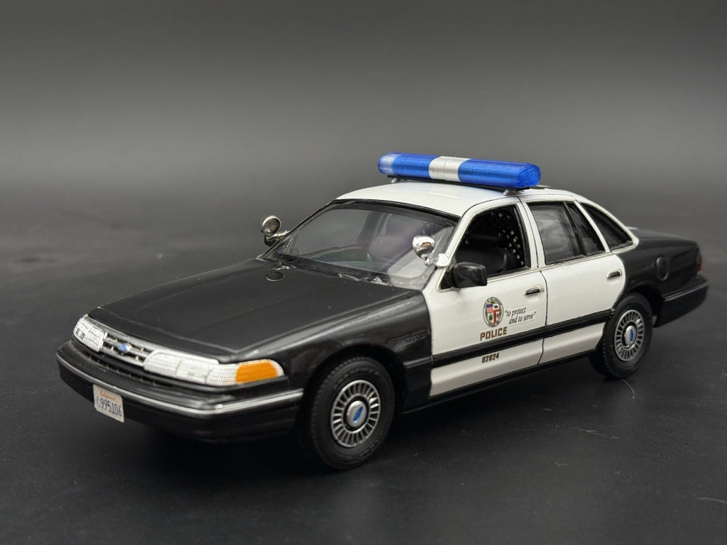 1/24 1/25 Blue Clear Chrome Federal Signal Aerodynic Lightbar Police Hawaii 24164