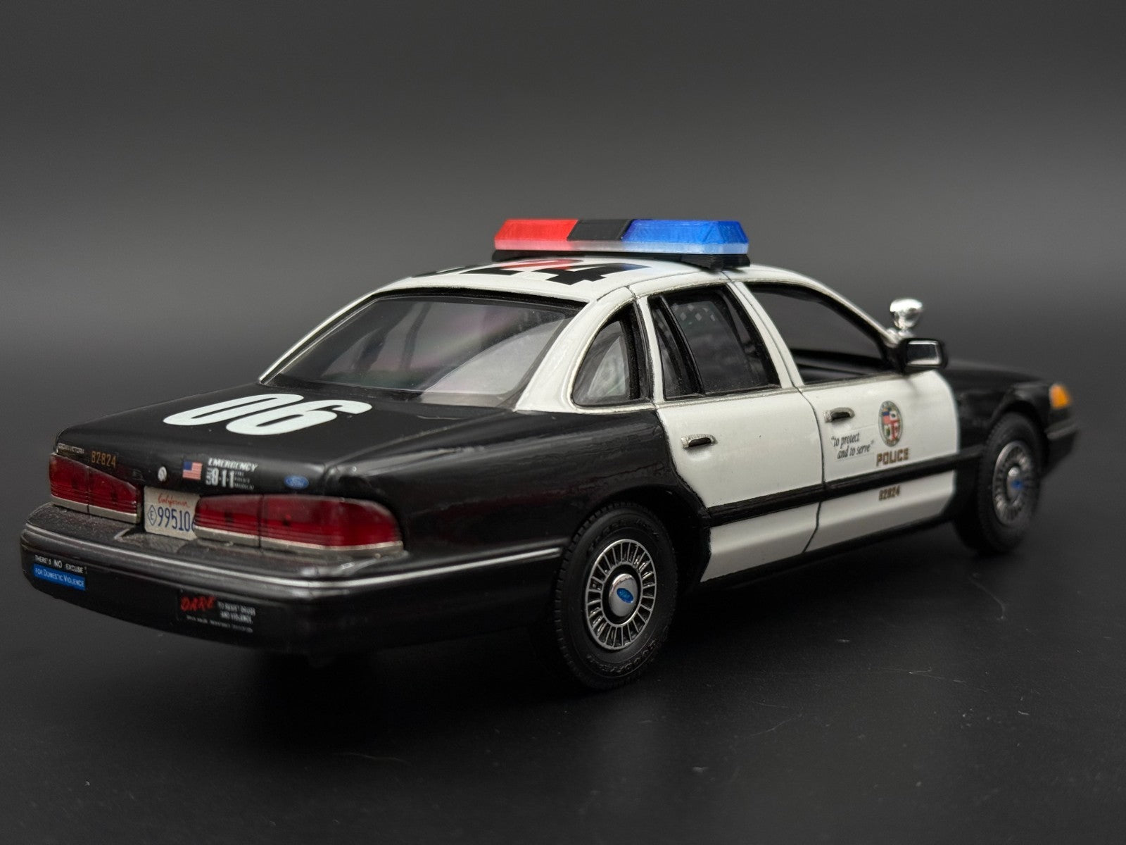 1/24 25 Scale Model Blue Red Black Code 3 Excalibur Lightbar Police 2415BRBLACK8