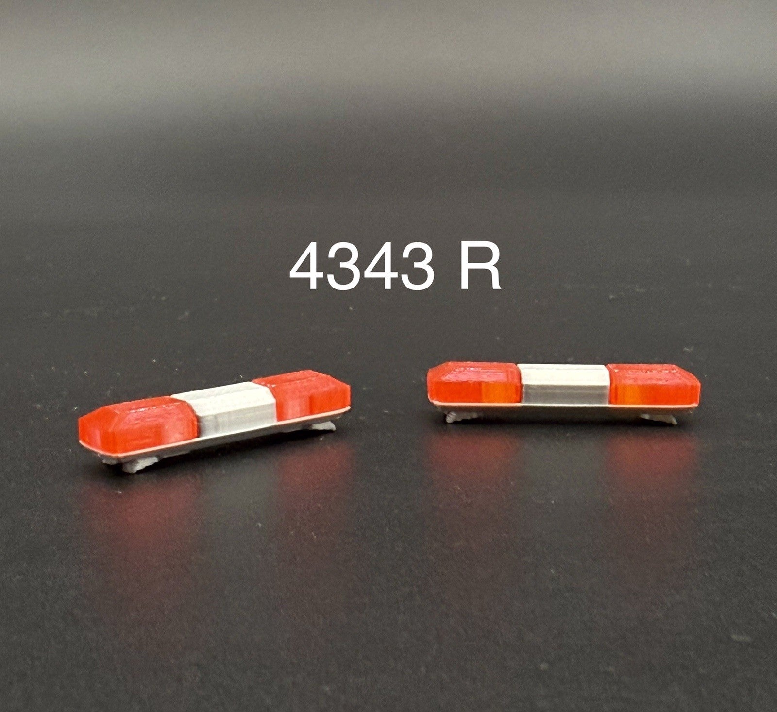 2-Pack 1/43 Scale Model Red Amber Flasher Smith Wesson 8880 Lightbar 4343R0