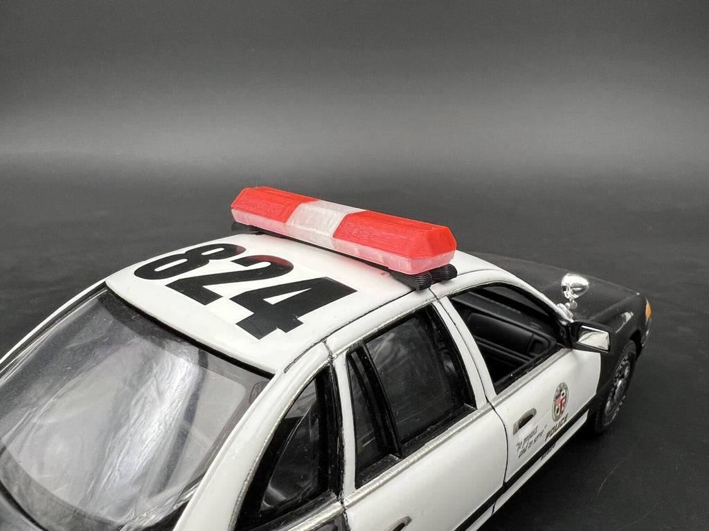 1/24 25 Scale Clear Red Code 3 MX7000 Lightbar Internal Lens Police Sheriff Fire6